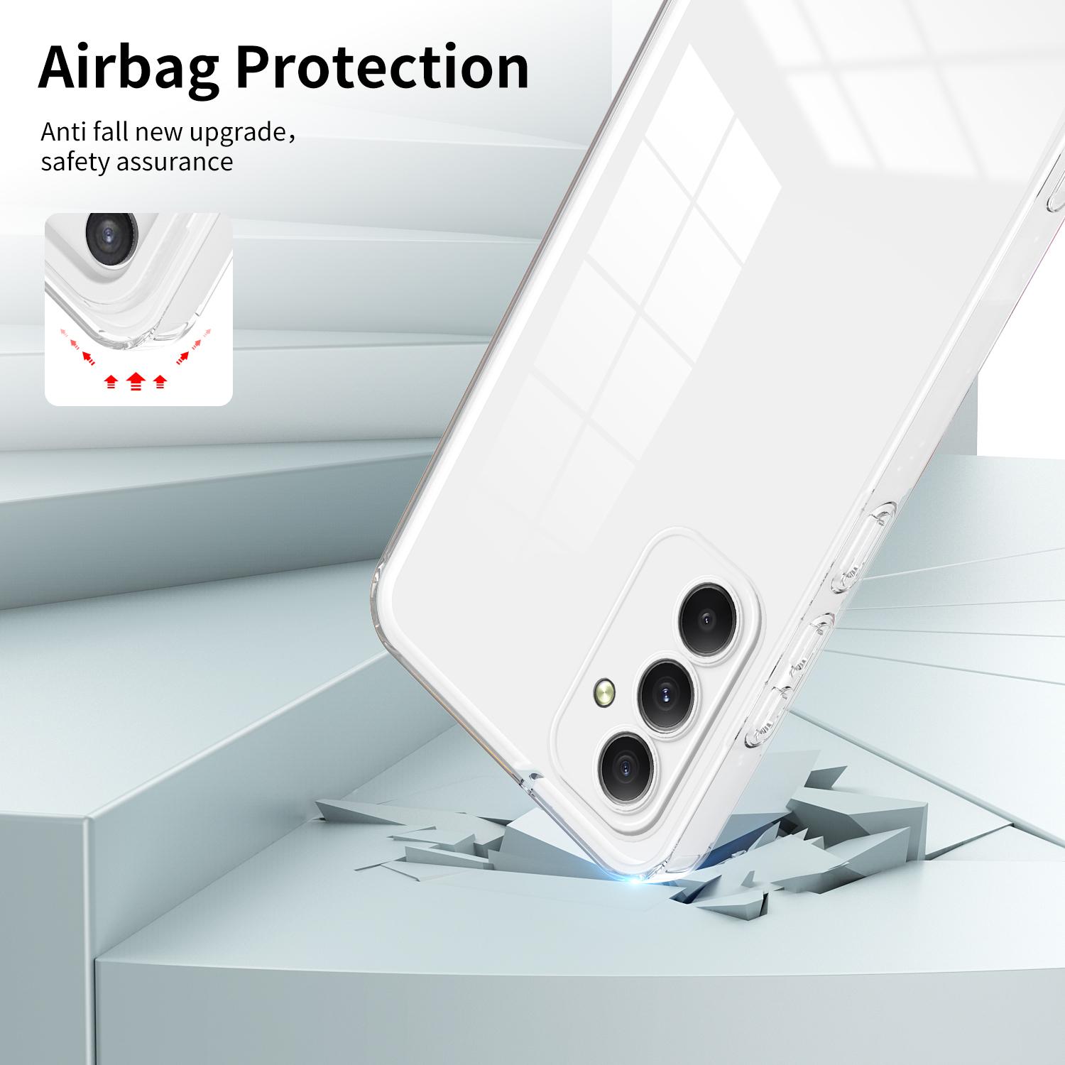

For Samsung Galaxy M34 5G/F34 5G Case Clear TPU Back PC Frame Phone Cover White