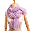 Women Pleated Scarf Thickened Weave Autumn Winter Scarf Solid Color Breathable Shawl Headscarf Outfit Accessories