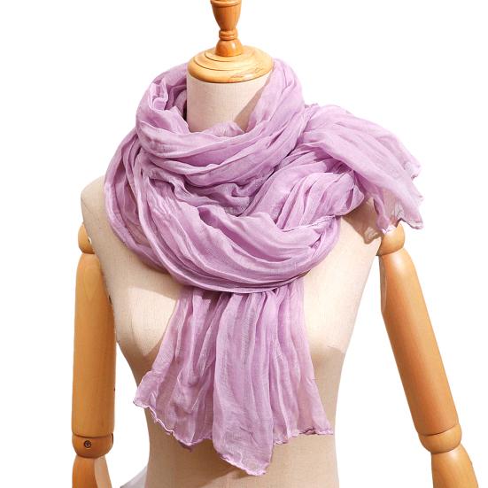 Women Pleated Scarf Thickened Weave Autumn Winter Scarf Solid Color Breathable Shawl Headscarf Outfit Accessories