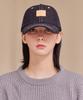 Bajal Va Square Denim Label Ball Cap Black Denim