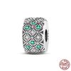Round 925 Copper Clasp Pave Clip Charms Blue Star Moon Butterfly Slide Safety Chains Spacer Beads Fits Original Bracelet Zircon