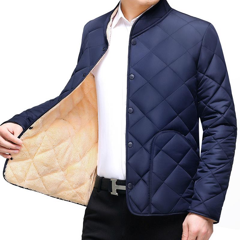 Abbigliamento Invernale da Uomo Giacca Corta Calda Spessa, Giacca da Gentleman Slim Fit Taglia Larga Orlo Dritto