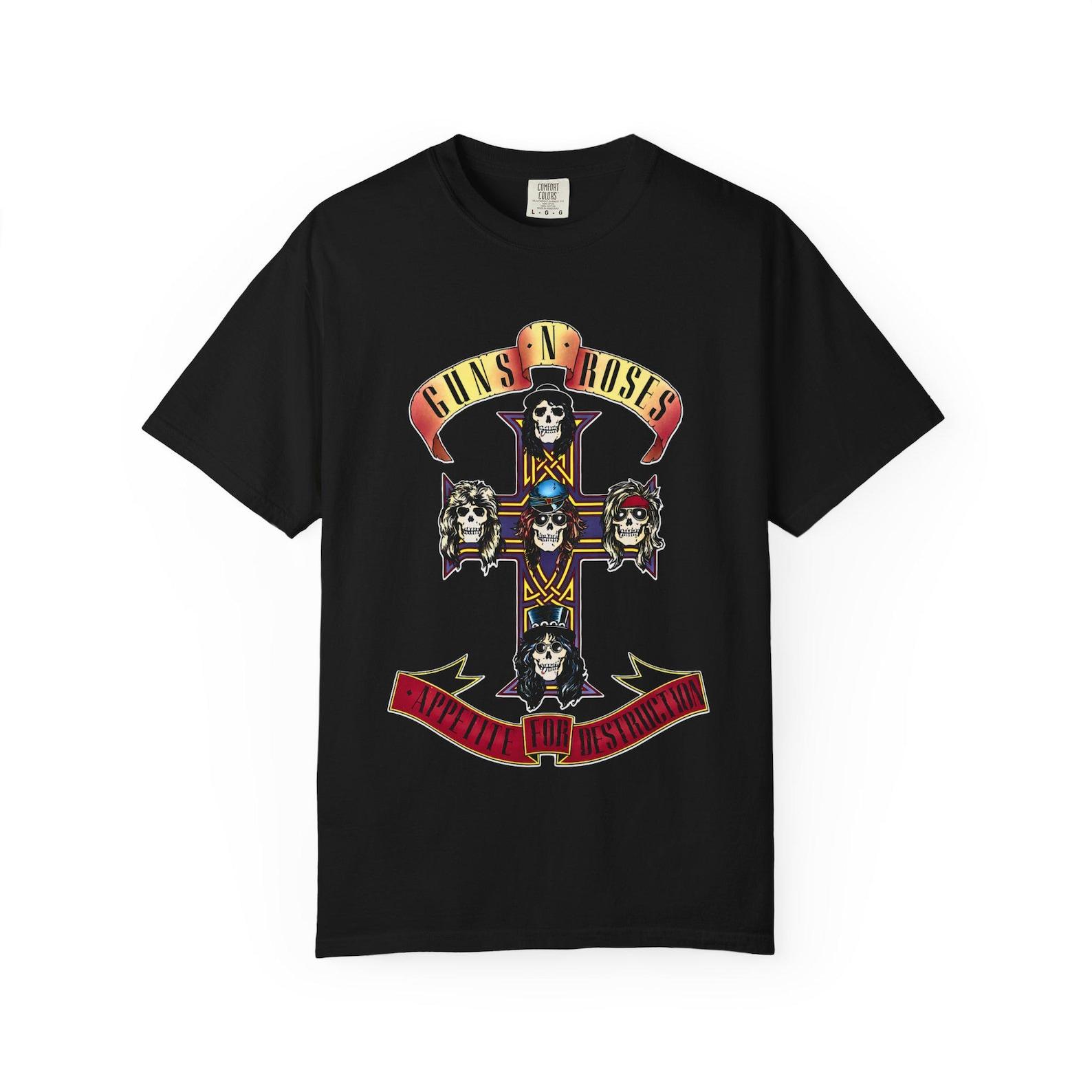 Guns N Roses Cross Graphic T shirt | Band Logo Rock Tee S