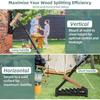 Wall Mounted Wood Splitter: Dual-Handle Manual Kindling Splitter with 6-Tooth Clamping, Heavy Duty Steel Log Splitter for Soft Firewood