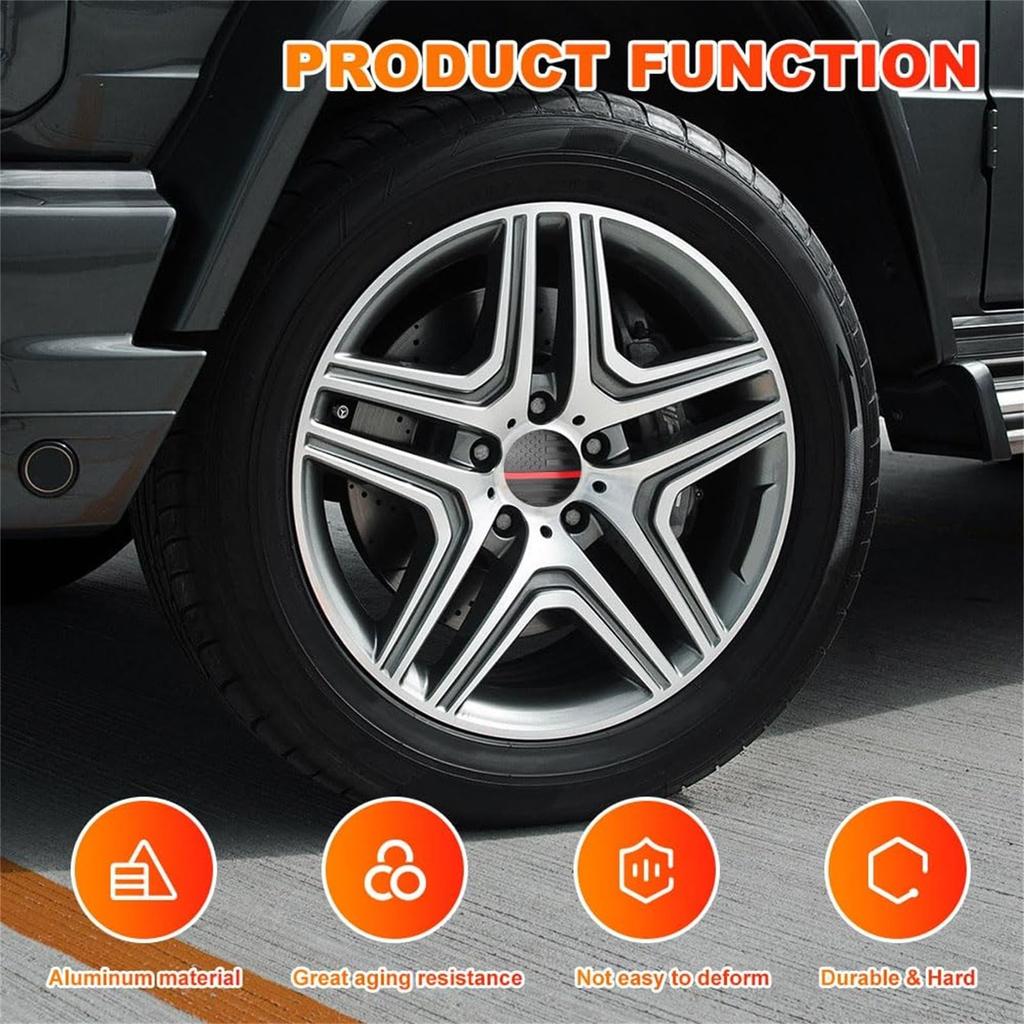 Gevrkjenp Flag Wheel Center Cover, Hub Wheel Center Sticker - 4 Pcs Aluminum Alloy