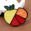 Handmade splicing acrylic sheet orange watermelon fruit brooch