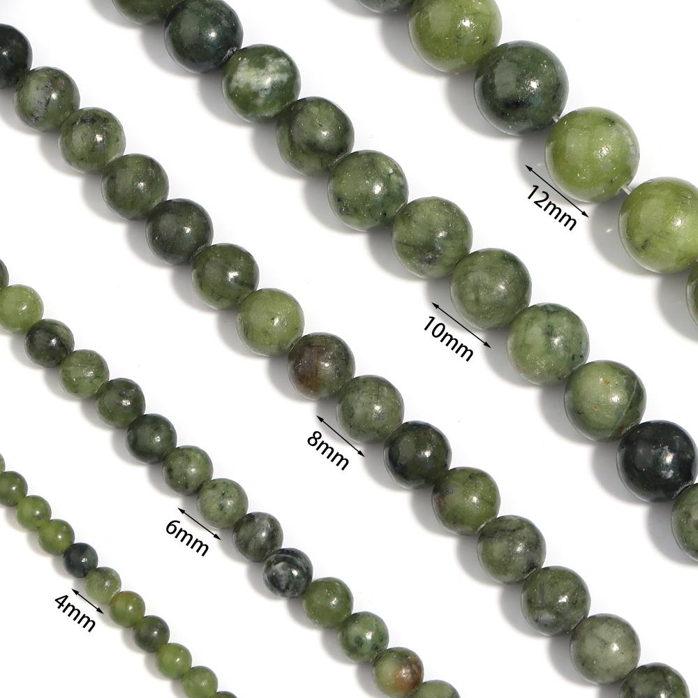 

1 Strand Round Loose Spacer Beads Dark Green Southern Jade Natural Stone Beads For Bracelet Necklace Charm Jewelry Making 4mm