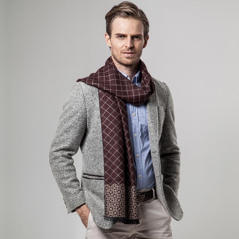 New Luxury Brand Business Mens Scarf Cashmere Scarfs Shawl High Quality Winter Warm Scarves Men