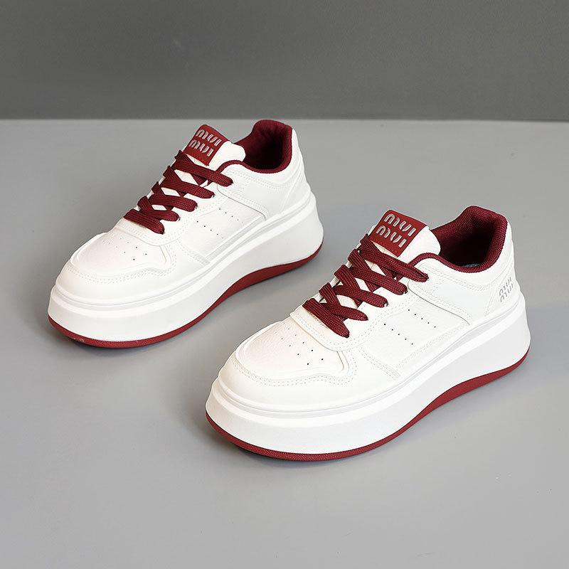 

[Customized] SHA17 new breathable little white shoes 2025 autumn thick-soled Korean height-resistant casual wear-resistant board shoes 40