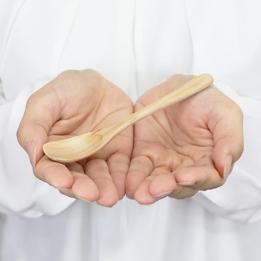 Osaka Choseido Wooden Coffee Set of Natural Wood Spoons, Small, 13.6cm Length, 3,