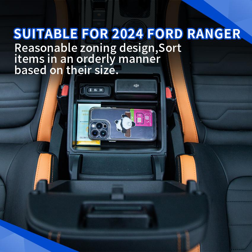 Car Storage Box For Ford Ranger 2025 Auto Central Control Storage Box Armrest Organizer Interior Upgrade Car Accessories