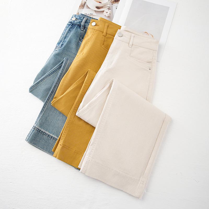 Women's Yellow High-Waisted Loose Wide-Leg Jeans - Slimming Spring 2025 Collection