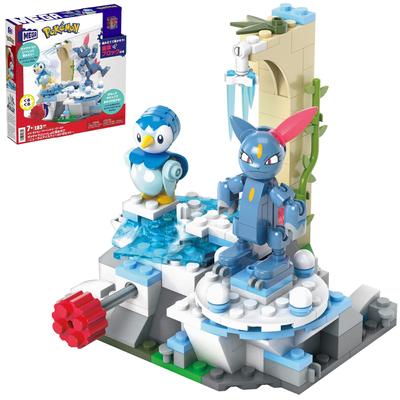 MEGA Pokémon Abenteuerwelt Schnee-Spiel mit Plipfip ~Sydney und Eis-Feld Set~ [Bausteine: 183 Teile] [Ab 7 Jahren] HKT20