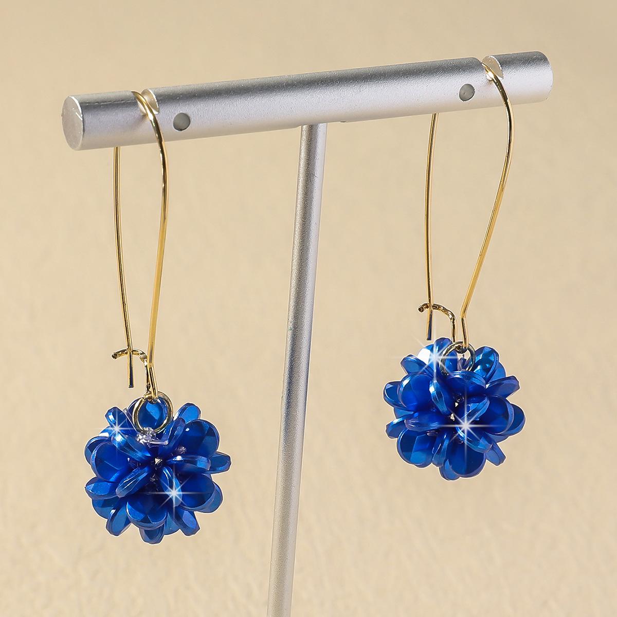 

Temperament White Pearl Petal Ball Drop Dangle Earrings for Women Exquisite Fashion Korea Earring Zircon Accessories Gift синій