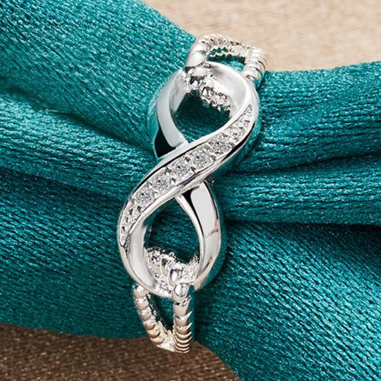 Infinity Knot Promise Ring for Her Cubic Zirconia Engagement Ring Sparkling Wedding Band for Women Anniversary Jewelry Gift