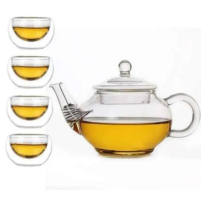 250ml Hittebestendig Hoog Temperatuur Glas Mini- Geurige Thee Infusie Van Theepot Transparante Kung Fu Thee Heb Trompet Theepot