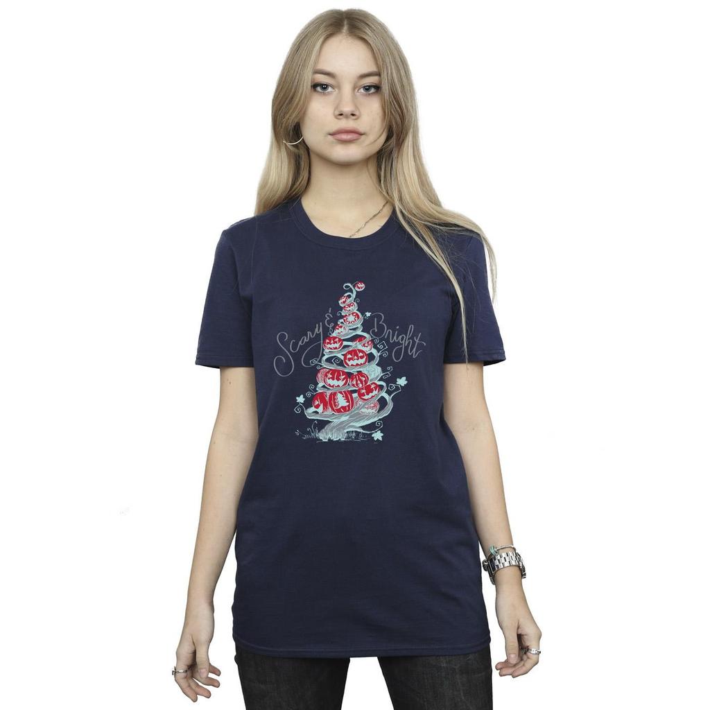 Disney Womens/Ladies The Nightmare Before Christmas Scary & Bright Cotton Boyfriend T-Shirt