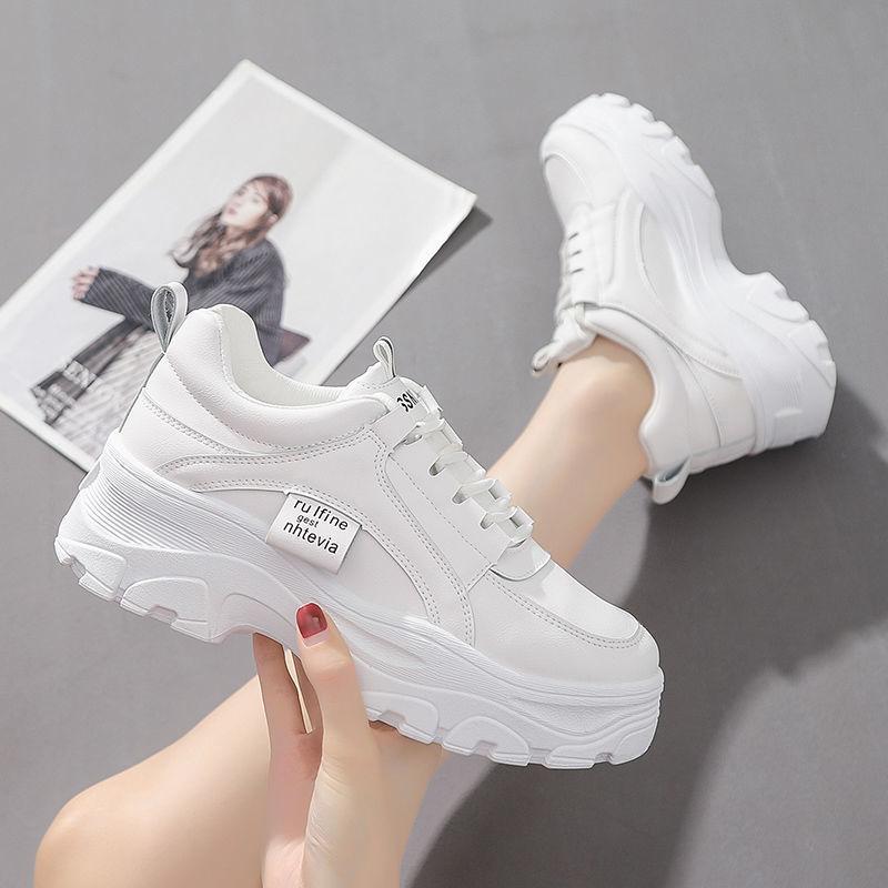 

Dad shoes children 2021 new autumn muffin platform student sports little white shoes women s fashion trend 35