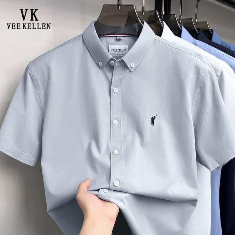 VEE KELLEN Men's Short Sleeve Business Casual Shirt