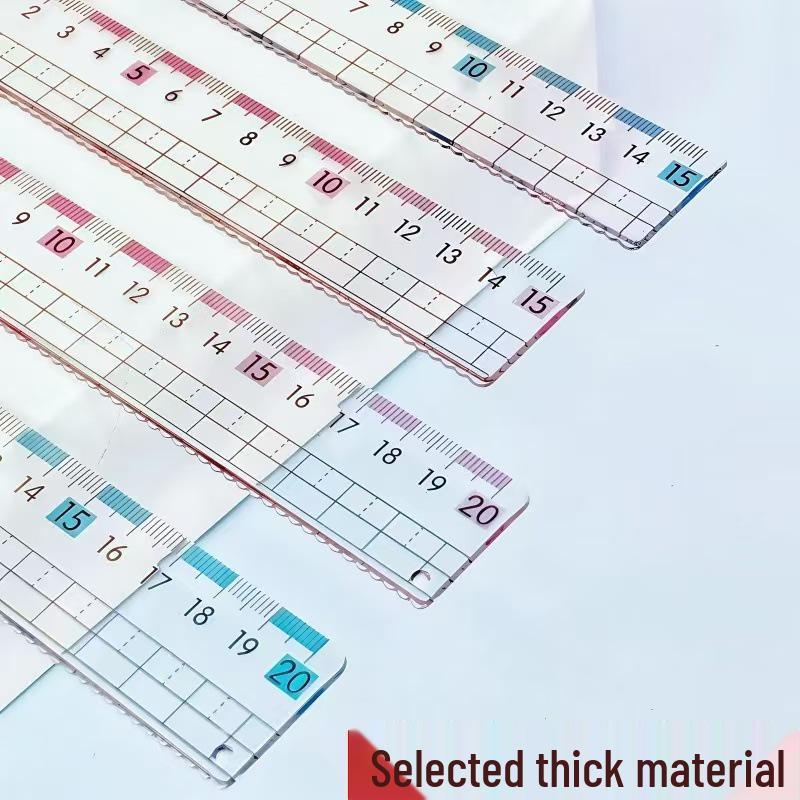 Anti-Myopia Wavy Line Ruler for Primary Students, 20cm/15cm Plastic Drawing Scale