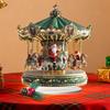 Christmas Carousel Acrylic 2D Home Decor Santa Claus Figurine Merry Christmas Scene Shelf Cafe Office Bar Indoor Decoration