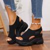 Summer Thick-Soled Flying-Woven Wedge-Heeled Sandals Breathable Muffin Thick-Soled Open-Toed Beach Sports Sandals