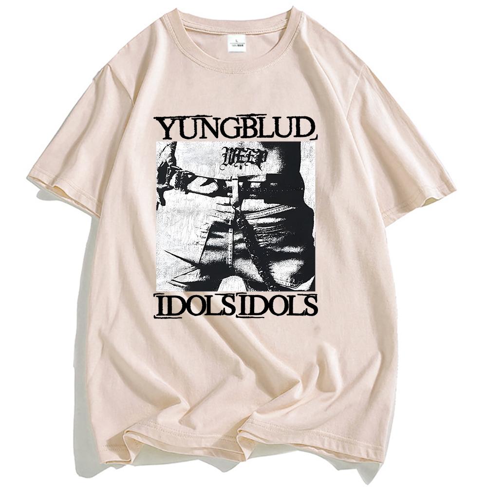 Idols Tetování Tričko YUNGBLUD Zpěvák Potisk Trička Bavlna Krátký Rukáv Letní Tričko Unisex Streetwear Hip Hop Pánská Trička Top