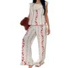 Neuankömmling: Hochwertiges Damen-Pyjamaset mit Blumen- und Rosenmuster – Europäischer & Amerikanischer Stil, Bequemer Homewear-Trend für den frühen Herbst