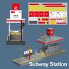 Simulated Miniature Subway Station 1:64 Scale Architecture Scene Model Sand Table Layout