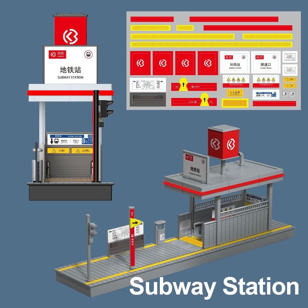 Figure Display Miniature Subway Station Simulated Architecture Scene Model Children Gift