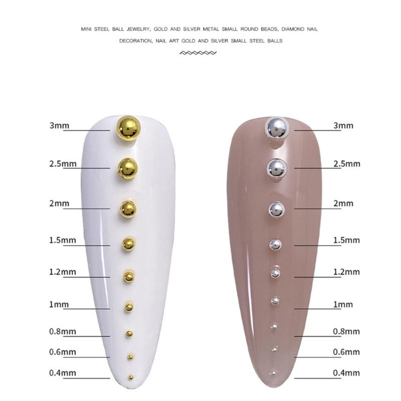Multi-Size Nail Caviar Beads Micro 3D Nail Art Decorations Mini Metal Nail Beads Nails Jewelry DIY Nail Designs Gifts