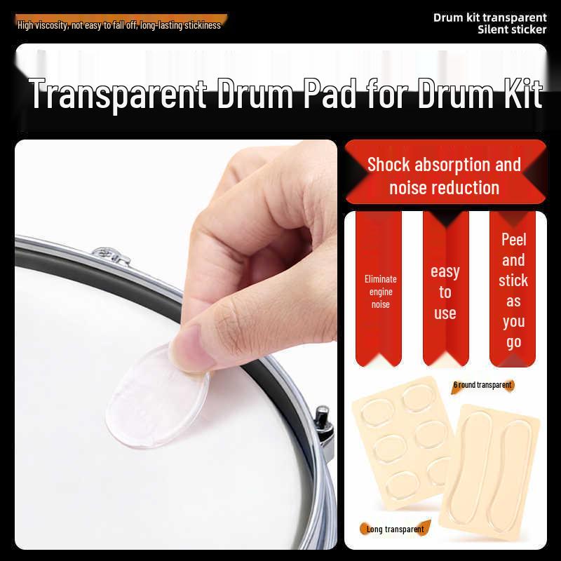 

Cymbal Overtone Reducer: Transparent Silicone Stickers for Hi-Hat, Splash, and Cymbals Drum overtone stickers (6-round set)
