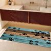 Dog's Claw Print Flannel Floor Mat Non-Slip Indoor-Outdoor Entrance Welcome Mat Home Decor Laundry Kitchen Strip Carpet