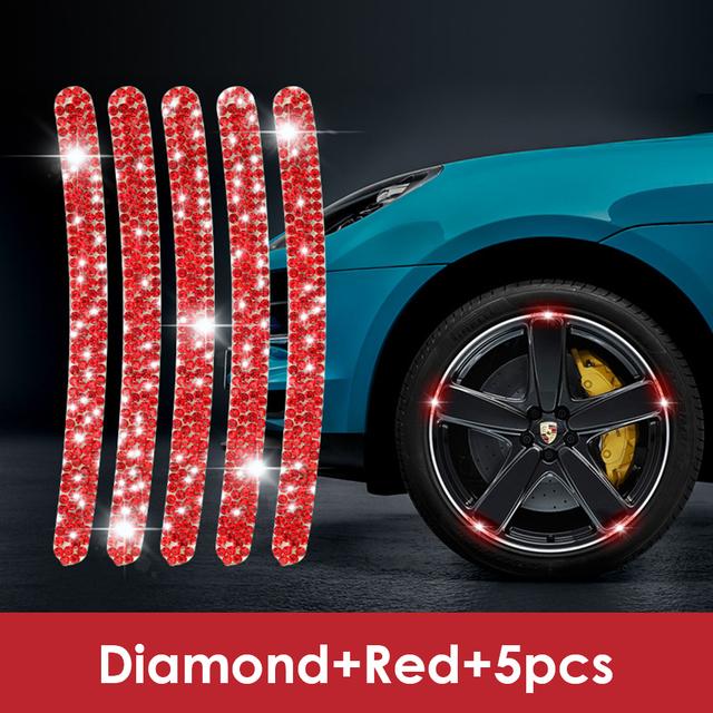 5/20pcs Car Wheel Hub Reflective Sticker Tire Rim Reflective Strips Luminous Sticker for Night Driving Car-Styling Accessories
