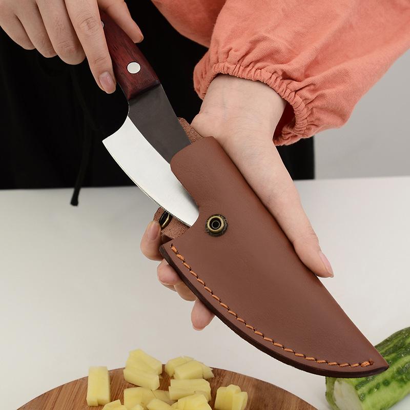 5.5 Inch Butcher Knife Handmade Forged Chef Cooking Kitchen Knives BBQ Tool Gift Leather Sheath