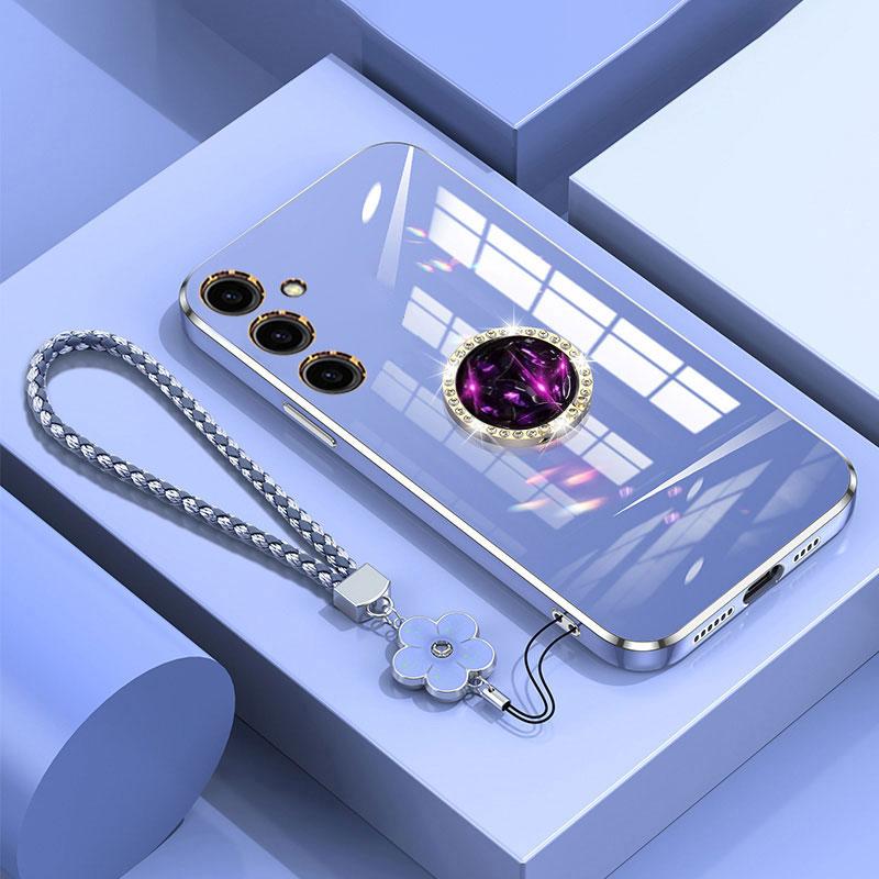 A 16 15 05S 5G Hülle Luxus Diamant Ring Cover für Samsung Galaxy A16 A15 A05S A25 A55 Telefonhülle mit Lanyard Plating Hüllen A 16