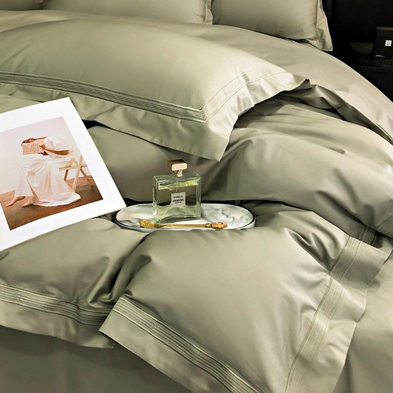 Class A 140 Long-staple Cotton Four-piece Set Cotton Pure Cotton Bed Sheet Quilt Cover Embroidery Simple Hotel Bedding