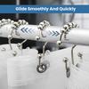 Utopia Bedding Double Glide Roller Set of 12 Shower Curtain Hooks, Double Sided Rings, Rust Proof Shower Curtain Rings, Nickel