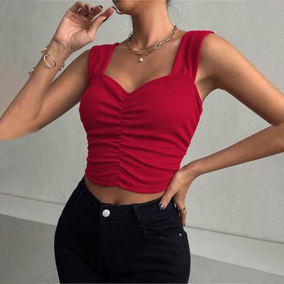 Yeni Yazlık Günlük Mizaç Slim Fit Seksi Yelek Tişört Kolsuz Askılı Çok Yönlü Üst Straplez Kadın
