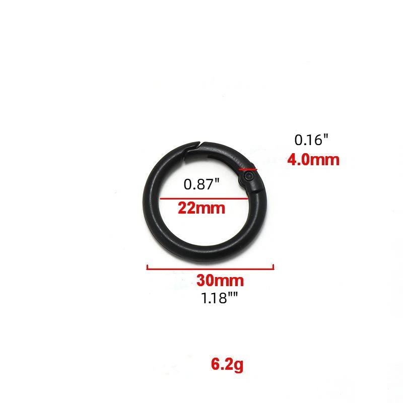 Black Metal Spring O Rings Durable Rustproof Multiple Sizes For Diy Craft Bag Making Keychain Accessories