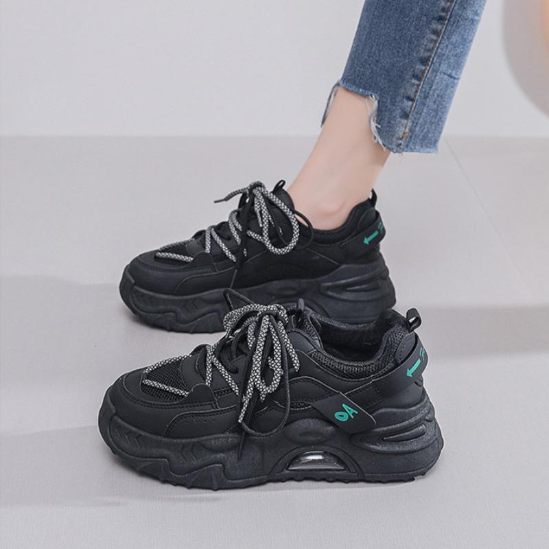 Women's Sneakers 2025Autumn New Platform Running Shoes Korean Style Trend White Lace Up Jogging Trainers Zapatillas De Mujer
