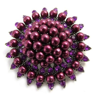 [L9798] - Fioletowa broszka projektantki „Scarlett”.