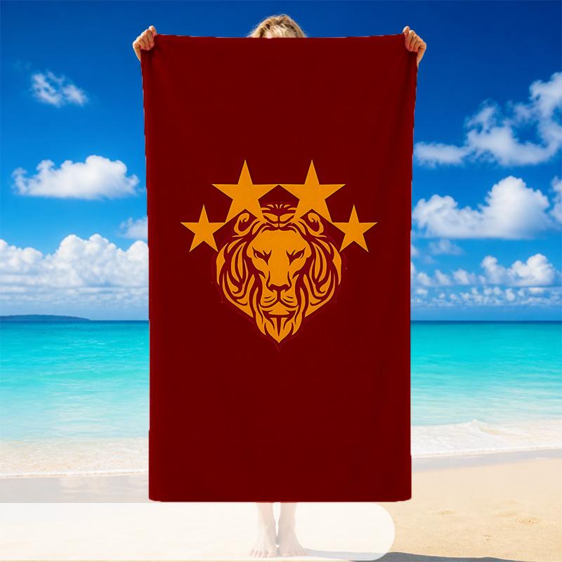 Quick Dry Beach Towel Galatasaray Pattern, Lightweight Absorbent Towel for Pool Beach Vacation Use