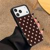Retro beige polka dot pattern phone case suitable for iPhone17 16 15 14 13 12 11Pro/Max/Plus anti drop and shockproof back cover