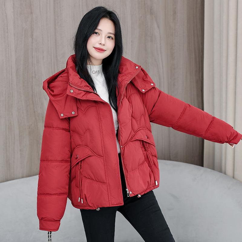 New down cotton clothes women's short short small thickened warm hooded winter bread clothes jacket tide