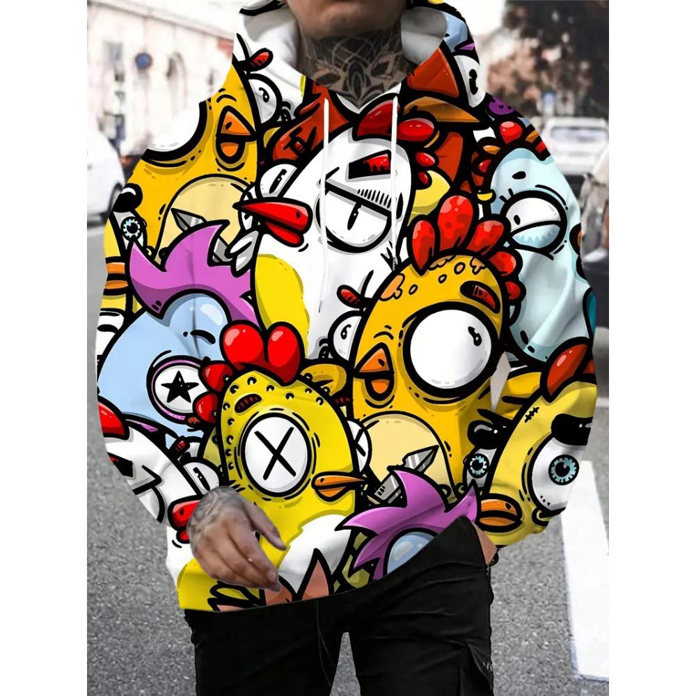 Graffiti Cartoon Pattern Man Hoodie Funny 3D Printed Sweatshirts Autumn New Casual Long Sleeves Pullover Unisex Tops Sweatshirt