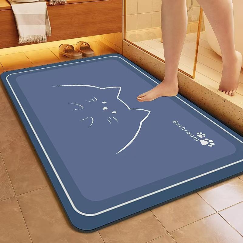 Super Absorbent Bathroom Floor Mat Quick Drying Non Slip Soft Washroom Decor Carpet Waterproof Doormat