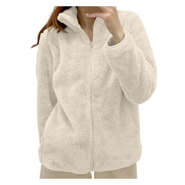 Giacca da Donna Leggera Taglie Forti con Zip in Pile Capospalla Inverno Autunno