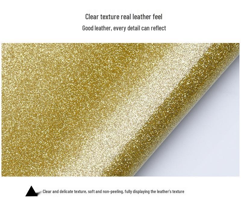Non-Shedding Soft Glitter PU Leather Fabric Mirror Finish