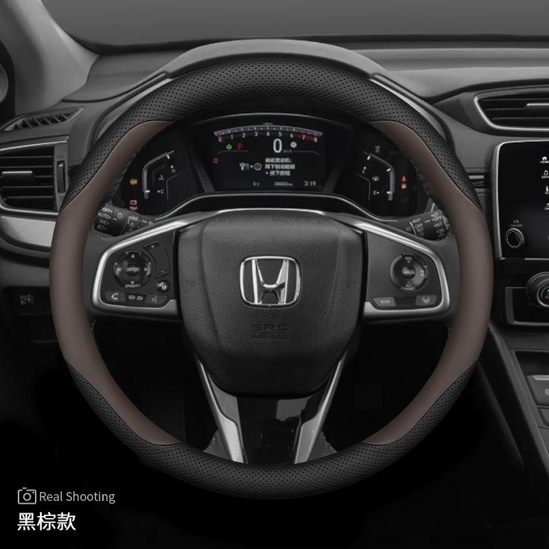 Leather Car Steering Wheel Cover for Honda CRV HRV Passport Civic Accord City Fit Pilot 2024 2025 2026 Accessories